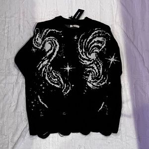 NWT AELFRIC EDEN STARRY NIGHT JACQUARD KNIT SWEATER
